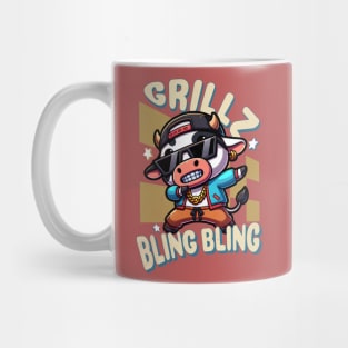 Grillz a Cow Dabbing Funny Bling Bling Mug